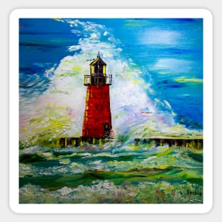 Red lighthouse Sticker